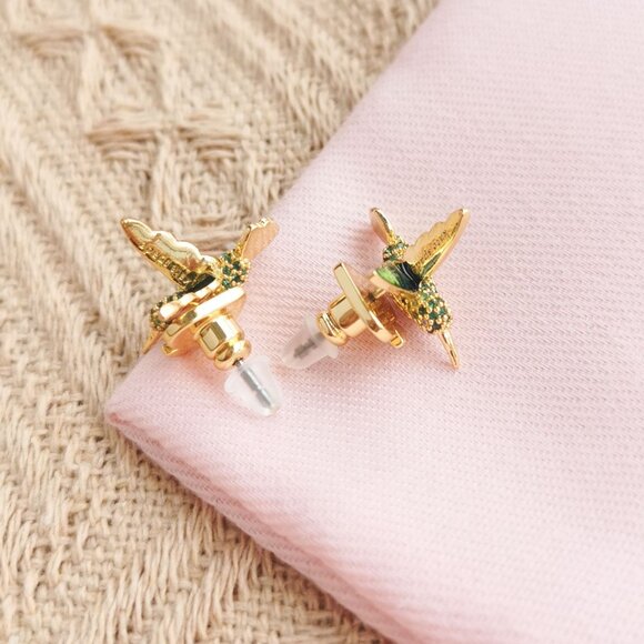 Kate Spade Dazzling Daisy Hummingbird Multicolor Stud Earrings in Gold - Picture 4 of 4